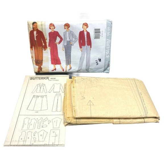 Butterick Sewing Pattern 4636 Womens Jacket Top Skirt Pants Uncut Sizes 12 14 16 - Picture 3 of 8